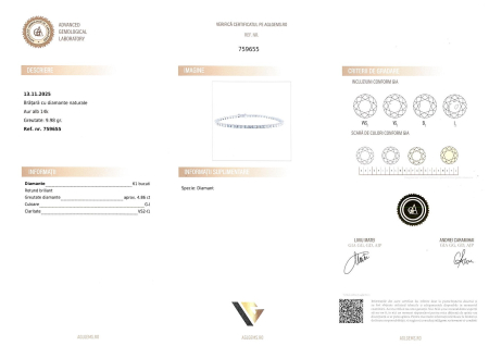 Bratara Tennis Aur Alb 14k, Diamante 4.86 ct [2]