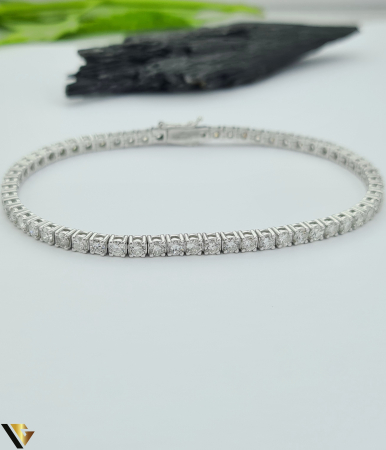 Bratari cu diamante - Bratara Tennis Aur Alb 14k, Diamante 4.86 ct