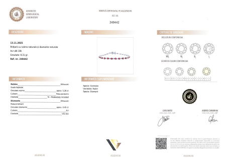Bratara Aur Alb 18K, Diamante 0.45 ct, Rubine 5.26 ct [3]