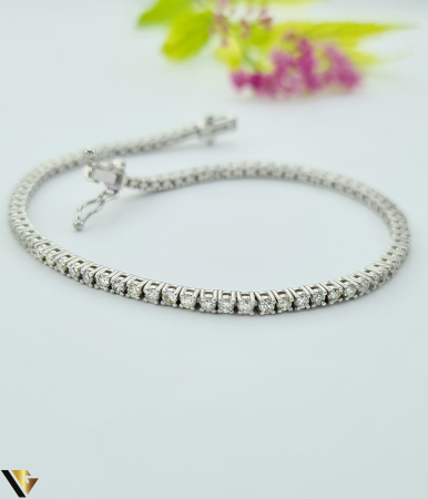 Bratari cu diamante - Bratara Tennis Aur Alb 18k, Diamante 2.15 ct