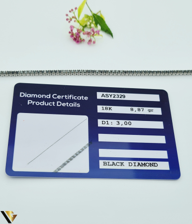 Bratara Tennis Aur Alb 18k, Diamante negre 3.00 ct [2]