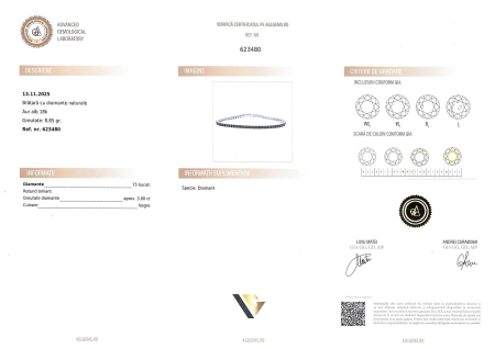 Bratara Tennis Aur Alb 18k, Diamante negre 3.00 ct [2]