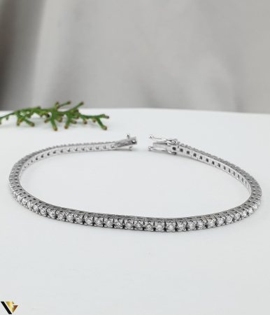 Bratari cu diamante - Bratara Tennis din Aur Alb 18K, Diamante 2.19 ct