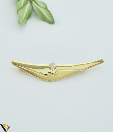 Bijuterii din aur - Brosa Aur 14K, Diamant 0.08 ct