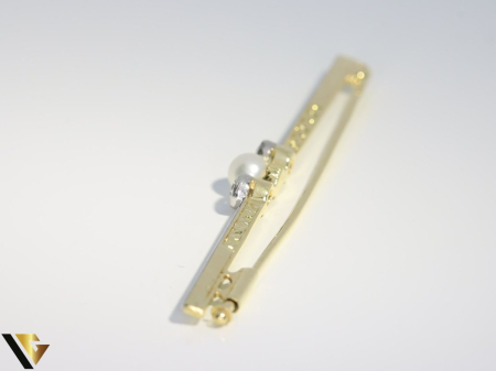 Brosa Aur 14K, Diamante 0.20 ct, Perla [1]