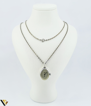 Ceasuri din argint - Ceas Pandantiv Vintage Elvetian - Mecanic, Argint 800