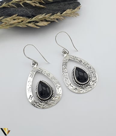 Bijuterii din argint - Cercei Argint 925, Onix