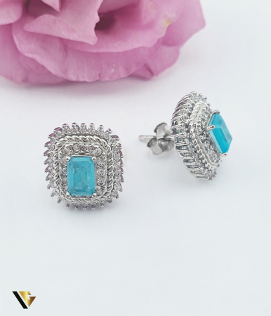 Bijuterii din argint - Cercei Argint 925, Paraiba