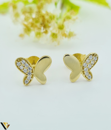 Cercei din aur - Cercei aur 14k, cristale de zirconiu