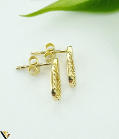 Cercei aur 14k Greutate: 1.85 grame Dimensiune: 6 mm / 13 mm Sistem de prindere: tija + fluturas Marcaj / titlu: 585 Locatie: HARLAU Tel: 0723353111 [2]