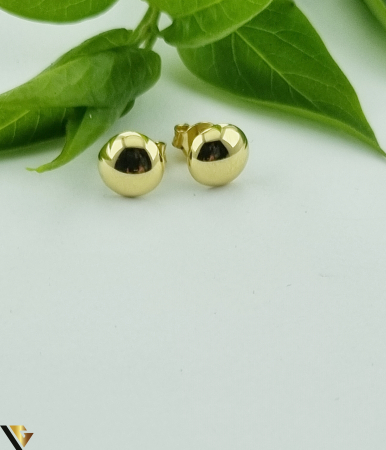 Cercei aur 14k Greutate: 1.14 grame Dimensiune: 8 mm / 8  mm Sistem de prindere: tija + fluturas Marcaj / titlu: 585 Locatie: HARLAU Tel: 0723353111 [1]