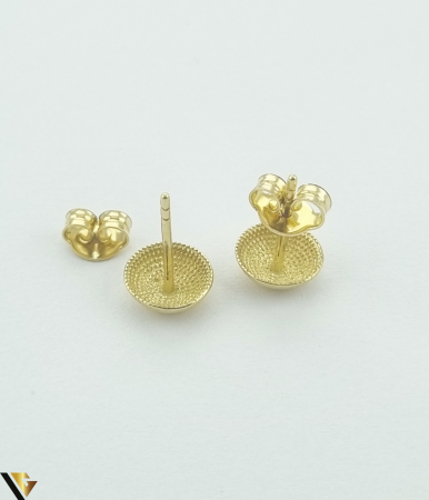 Cercei aur 14k Greutate: 1.14 grame Dimensiune: 8 mm / 8  mm Sistem de prindere: tija + fluturas Marcaj / titlu: 585 Locatie: HARLAU Tel: 0723353111 [2]