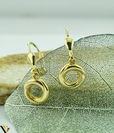 Bijuterii din aur - Cercei aur 14k Greutate: 1.84 grame Dimensiune: 9 mm / 24  mm Marcaj / titlu: 585 Locatie: HARLAU Tel: 0723353111