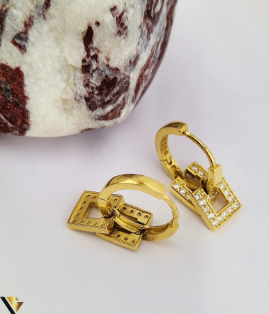 Cercei din aur  14k, 585 Greutate:4.03gr Lungimea cerceilor  18 mm Latimea cerceilor   7.8 mm Cristale zirconiu Produs NOU Marcaj cu titlul 585 [3]
