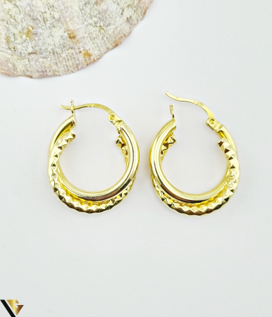Bijuterii din aur - Cercei aur 14k Greutate: 2.77 grame Dimensiune: 19.44 mm / 23.06 mm Marcaj / titlu: 585 Locatie: HARLAU Tel: 0723353111