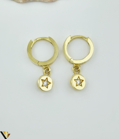 Bijuterii din aur - Cercei aur 14k Greutate: 2.27 grame Dimensiune: 21.00 mm / 6 mm Marcaj / titlu: 585 Locatie: HARLAU Tel: 0723353111