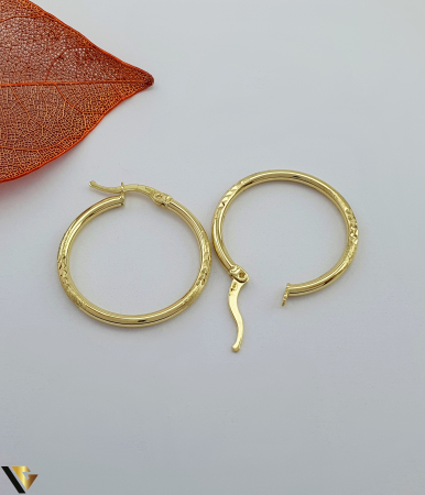 Cercei aur 14k Greutate: 1.83 grame Diametru interior: 17 mm Latime: 2.1 mm Marcaj / titlu: 585 Locatie: Bacau Calea Marasesti Tel: 0756943079 [1]