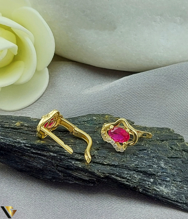 Cercei Aur 14K, Rubine [1]