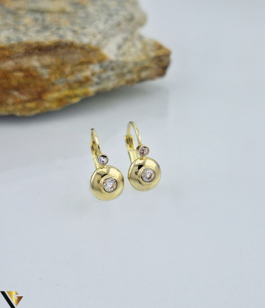 Cercei din aur - Cercei Aur 14K, Zirconiu