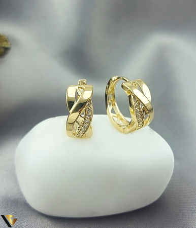 Cercei din aur - Cercei aur 14k, Cristale de zirconiu, rotunzi Greutate: 2.35 grame Diametru interior: 10 mm Latime: 6 mm Marcaj / titlu: 585 Locatie: Bacau Calea Republicii Tel: 0758108978