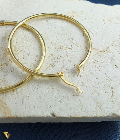 Cercei aur 14k Greutate: 3.19 grame Diametru interior: 40 mm Latime: 2 mm Marcaj / titlu: 585 Locatie: Bacau Calea Marasesti Tel: 0756943079 [1]
