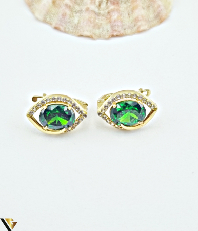 Cercei aur 14k,cubic zirconia Greutate: 2.86 grame Dimensiune: 13.45mm / 9.30 mm Marcaj / titlu: 585 Locatie: HARLAU Tel: 0723353111 [2]