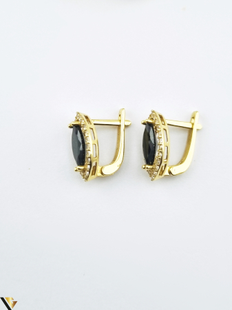 Cercei aur 14k,cubic zirconia Greutate: 3.26 grame Lungime: 14.50 mm Latime: 8.30 mm Marcaj / Titlu: 585  Locatie: HARLAU  Telefon: 0723 353 111 [1]