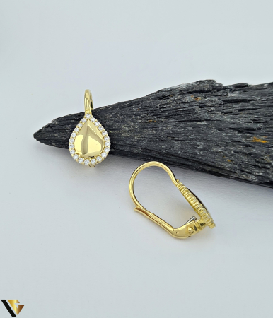 Cercei din aur - Cercei Aur 14k, Cubic Zirconia