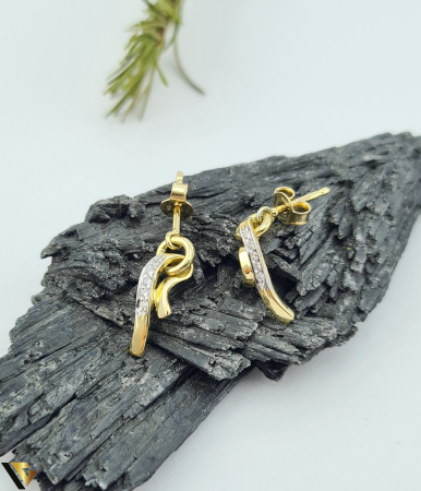 Cercei Aur 14k, Diamante 0.05 ct [1]