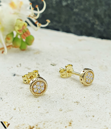 Cercei Aur 14k, Diamante 0.05 ct in total [0]
