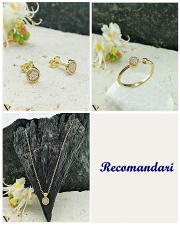 Cercei Aur 14k, Diamante 0.05 ct in total [3]