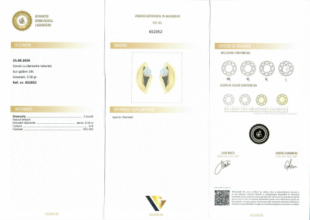 Cercei Aur 14k, Diamante 0.16 ct [3]