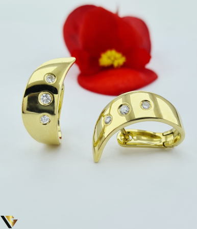 Cercei - Cercei Aur 14k, Diamante 0.18 ct