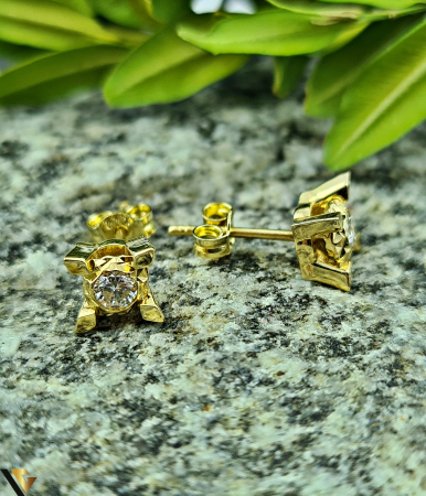 Cercei cu diamante - Cercei Aur 14k, Diamante 0.22 ct in total