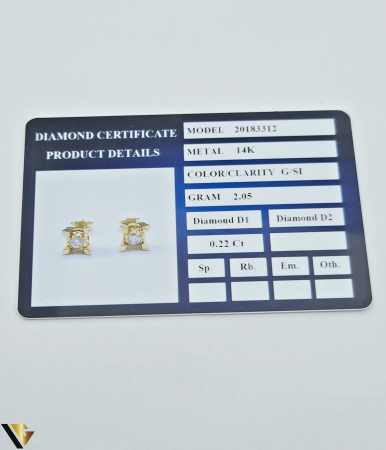Cercei Aur 14k, Diamante 0.22 ct in total [2]