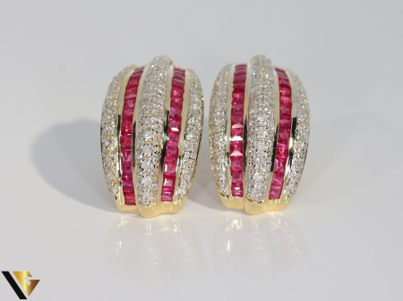 Cercei Aur 14k, Diamante 0.77 ct, Rubine [1]