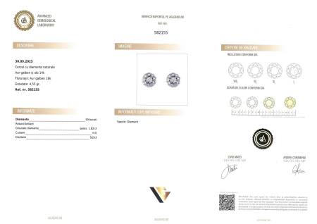 Cercei Aur 14k, Diamante 1.83 ct [3]