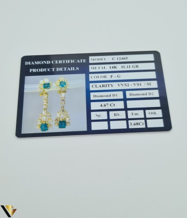 Cercei Aur 14k, Diamante 4.67 ct, Smaralde [7]