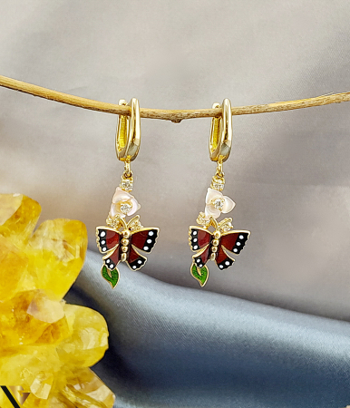 Cercei din aur - Cercei  Aur 14K, Fluture