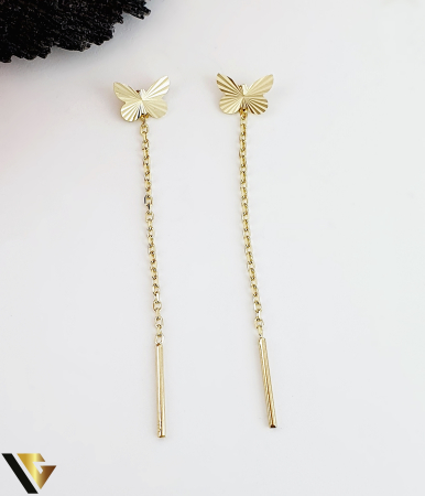 Bijuterii din aur - Cercei Aur 14k, Fluture