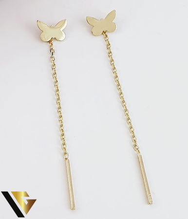 Bijuterii din aur - Cercei Aur 14k, Fluture