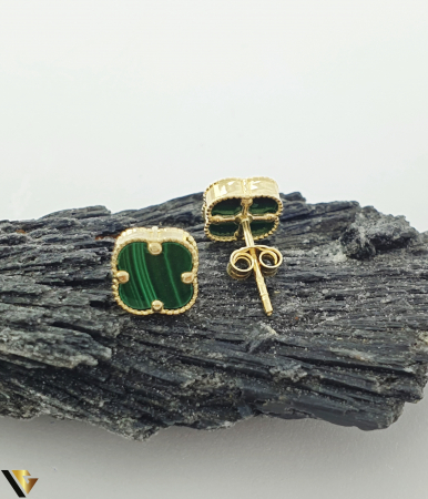 Cercei din aur - Cercei Aur 14K , Malachit