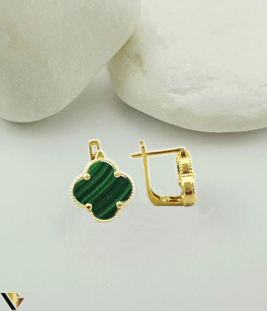 Cercei din aur - Cercei Aur 14K , Malachit