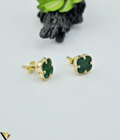 Cercei din aur - Cercei Aur 14K , Malachit