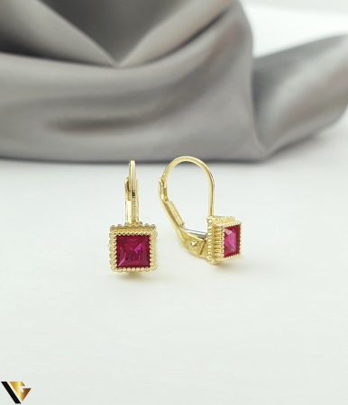 Cercei din aur - Cercei Aur 14K, Rubine