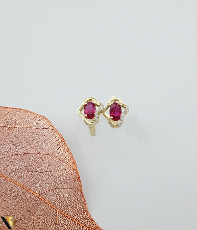 Cercei Aur 14K, Rubine [1]