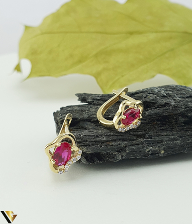Bijuterii din aur - Cercei  Aur 14k, Rubine