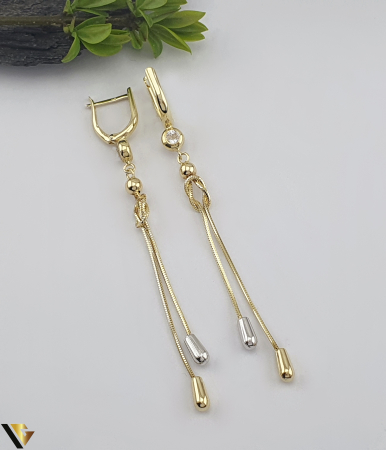 Bijuterii din aur - Cercei cu lant, Aur 14k