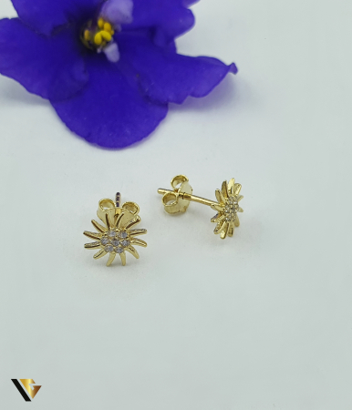 Cercei din aur - Cercei Aur 14k, Soare