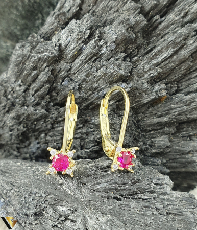 Cercei din aur - Cercei Aur 14K , Spinel, Zirconiu